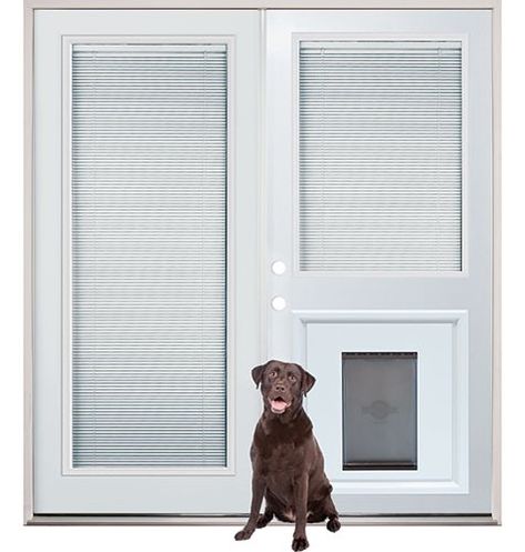 half glass patio doors with dog door French Patio Doors With Doggie Door, Back Door With Dog Door, Patio Doors With Dog Door, French Back Doors, French Doors With Pet Door, French Door With Dog Door, Dog Door In Glass French Door, Doggie Door Ideas Diy French Doors, Door With Doggie Door