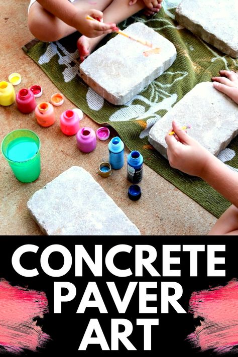 Paver Yard Art, Painted Pavers Ideas Diy Projects, Painted Pavers Ideas, Painting Pavers, Paver Ideas, Cement Pavers, Pavers Diy, Painted Pavers, Diy Patio Pavers