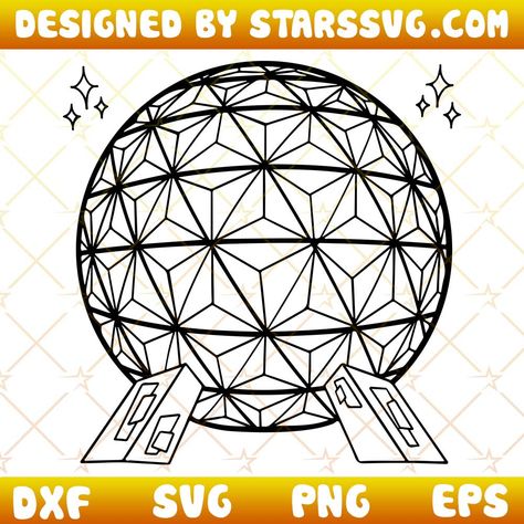 Epcot Ball Svg, Diy Epcot Ball, Epcot Ball Drawing, Epcot Ball Tattoo, Epcot Drawing, Epcot Svg, Disney World Svg, Spaceship Earth Epcot, Epcot Ball