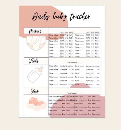 BABY'S TRACKER DIAPERS|FEEDS|SLEEP This Baby Tracker can be used to track your baby’s diapers, feeds and sleep. They can be useful to keep track of all your little ones needs. It is ready and easy to use. Track how many time you change your baby’s diapers, how many dry, wet or dirty diapers during the day, track how many feeds and how much milk you’ve given your baby and track your baby’s sleep all in one place. IMPORTANT! Please always do your own research or speak to a professional if you ar Baby Tracker, Baby Guide, Baby Bullet, Pregnancy Planner, Pregnancy Journal, Journal Spreads, Baby Journal, Sleep Tracker, Bullet Journal Writing