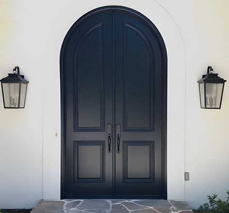 Embrace the artistry of architectural splendor with our Modern French Arched Solid Double Entry Doors, a lavish addition that adds an unmistakable touch of luxury to your residence. Made in the USA