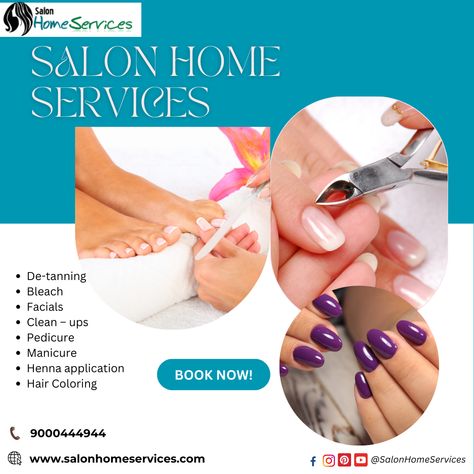 Transform your home into a sanctuary of beauty with our Salon Home Services. Contact us at 9000444944 or visit www.salonhomeservices.com to book your appointment today! 💅✨  #SalonAtHome #salon #salonhomeservices #salonhome #makeup #cleaning #bestoffer #PamperYourself  #cleaningobsessed #hyderabad #dilsukhnagar #panjagutta #meerpet Makeup Cleaning, Good Morning Quotes For Him, Home Salon, Book Your Appointment, Add Ons, Tanning, Manicure And Pedicure, Morning Quotes, Hyderabad