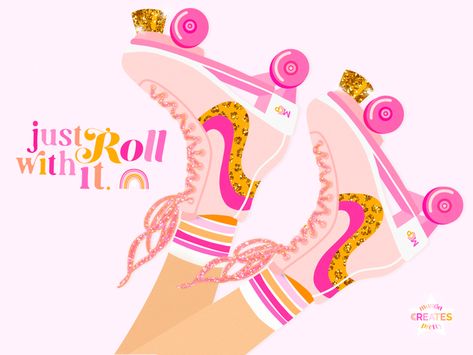 Just Roll with It Skates Illustration by Manda Hansen Rolling Skate, Learning Design, Roller Skating, Creative Professional, Illustration Design, Rolls, Iphone Wallpaper, Graphic Design, Art Prints