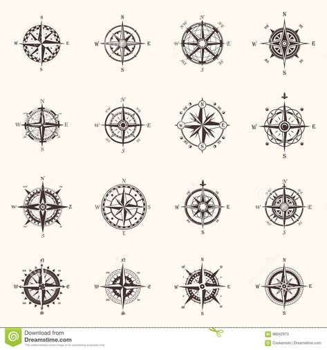 North Star Tattoo, Abstract Flower Tattoos, Geometric Art Tattoo, Compass Star, Ancient Paper, Compass Tattoos, Compass Drawing, Compass Rose Tattoo, Compass Art