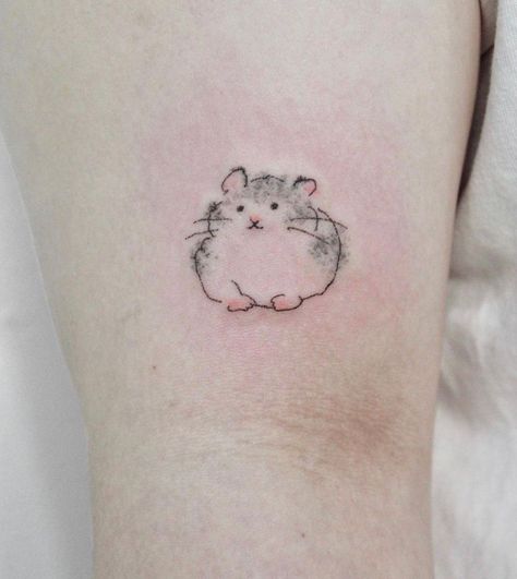 Tiny Hamster Tattoo, Small Hamster Tattoo, Hamster Tattoo Ideas, Hamster Tattoo Minimalist, Hamster Tattoo, Small Hamster, Pokemon Tattoos, Pokemon World, Pig Tattoo