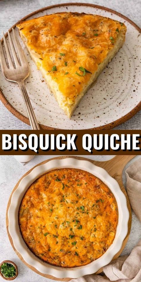 Create a holiday or weekend breakfast or brunch with an easy and flavorful Bisquick quiche. Simply mix eggs with Bisquick, add crispy bacon, shredded cheese, and diced onions for an Easter morning treat that's both simple and quick to prepare. The result is a tasty, hearty dish that adds a touch of warmth to your holiday. Bisquick Quiche, Homemade Bisquick, Breakfast Quiche Recipes, Quiche Recipes Easy, Bisquick Recipes, Breakfast Quiche, Easter Morning, Weekend Breakfast, Delicious Breakfast Recipes