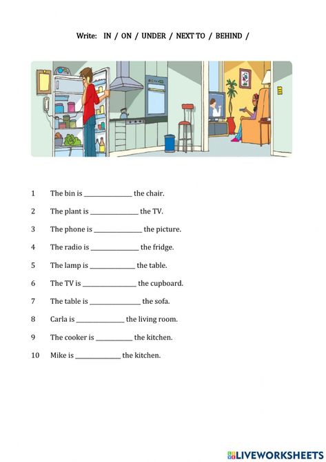 In On Under Next To Worksheet, Forgot My Password, English As A Second Language (esl), English As A Second Language, School Subjects, Online Workouts, Google Classroom, You Can Do, Pie