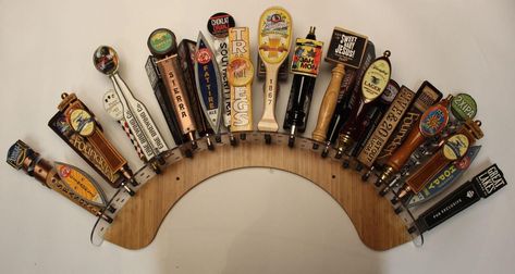 Bar Tap Display Ideas, Beer Tap Handle Ideas, Beer Tap Handles Diy, Beer Tap Display, Beer Tap Handles Display, Bamboo Lumber, Tap Handle Display, Beer Display, Bar Tap