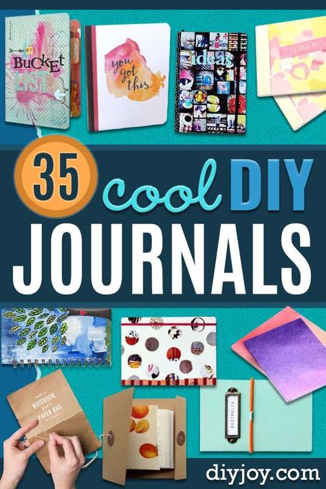 DIY Journals - Ideas For Making A Handmade Journal - Cover Art Tutorial, Binding Tips, Easy Craft Ideas for Kids and For Teens - Step By Step Instructions for Making From Scratch, From An Old Book - Leather, Faux Marble, Paper, Monogram, Cute Do It Yourself Gift Idea #diy #diyideas #journals #crafts  http://diyjoy.com/diy-journals Homemade Journals, Binding Tips, Binding Methods, Journal Covers Diy, Organize Office, Journals Ideas, Homemade Journal, Diy Journals, Library Photos