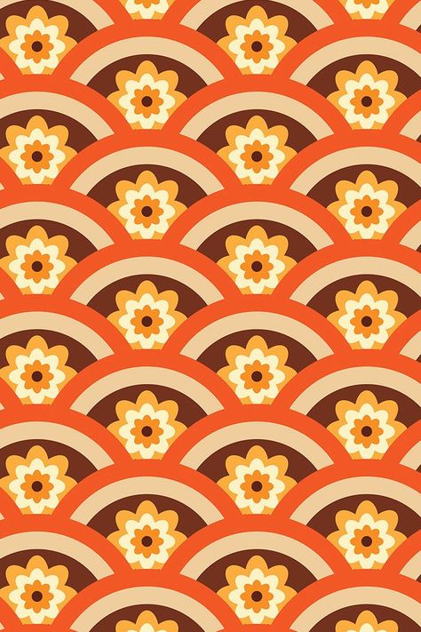 Orange groovy 70s flower on retro swirly circles pattern African Pattern Design, Floral Pattern Wallpaper, Groovy 70s, Hippie Flowers, Floral Pattern Design, Pattern Pillow, African Pattern, Orange Pattern, Pretty Patterns