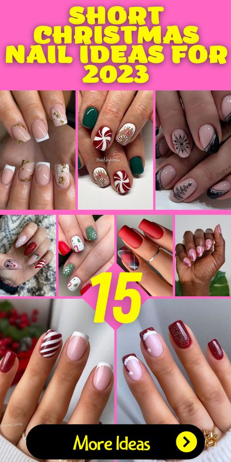 15 Stylish Short Christmas Nail Ideas for 2023 Christmas Dipped Nails Ideas, Christmas Nail Designs Holiday, Short Christmas Nails, Latest Nails, Christmas Nails 2023, Christmas Nail Ideas, Holiday Nails Winter, Christmas Manicure, Green Magic