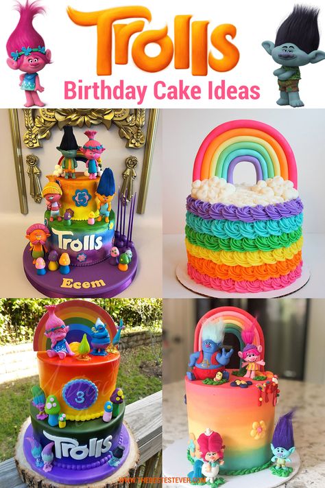 Trolls cakes are so cute😍😍? We showcase a couple that should be perfect for your themed birthday party  #trollscake #trollsbirthdaycake #cakeideas #coolcakes #kidscakes #trollsparty Rainbow Trolls Cake, Birthday Cake Trolls, Trolls Themed Cake, Trolls Bday Cake, Trolls Birthday Cake For Boys, Trolls World Tour Birthday Cake, Trolls Band Together Birthday, Trolls Band Together Birthday Cake, Trolls World Tour Cake