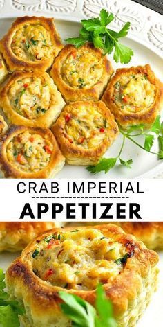 Crab Imperial, Crab Appetizer, Crab Dishes, Diy Easy Recipes, Hot Appetizers, Elegant Appetizers, Drumstick Recipes, Feta Recipes, Recipes Book