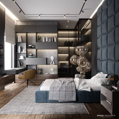 Bedroom on Behance Teen Boy Bedroom Furniture, Modern Boys Bedroom, Teenager Bedroom Design, Bedroom Decoration Ideas, Mens Bedroom Decor, Boy Bedroom Design, Luxury Dining Room, Modern Bedroom Decor, Kids Room Design