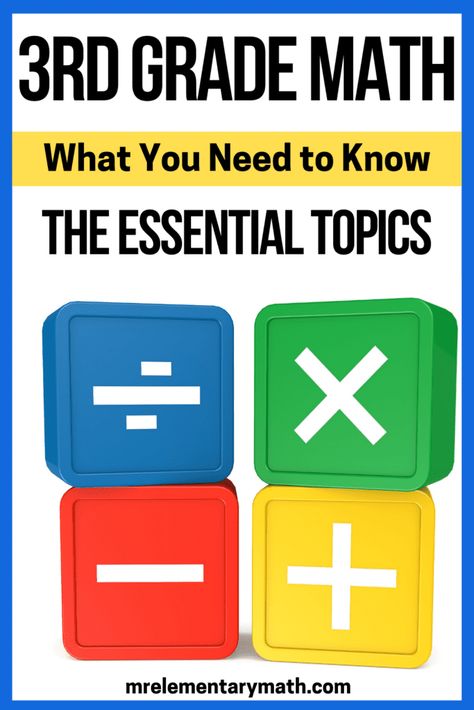 Are you a new third grade teacher and want to know how to teach 3rd grade math? Or are you a vet that just needs a quick refresher? We rounded up the essential math concepts taught in 3rd grade. Envision Math 3rd Grade, Teaching Third Grade Math, Grade Goals, Math 3rd Grade, Third Grade Homeschool, Teaching Measurement, Teaching Math Strategies, Math Tutoring, Teaching Geometry