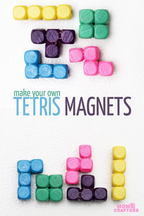 Are you a Tetris fan or do you know one? This Tetris craft will amaze you! Tetris pieces magnets are quick and easy to make and are a great cheap DIY gift. Diy Gifts Cheap, Crafts For Teens To Make, Cheap Crafts, Sell Diy, Cadeau Diy, Crafts To Make And Sell, Diy Projects For Teens, Cool Diy Projects, Arts And Crafts Projects