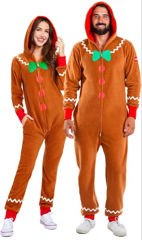 Cozy Christmas Gingerbread Adult Onesie Christmas Onesies, Holiday Jumpsuit, Holiday Onesies, Elves Christmas, Trendy Christmas Outfits, Tipsy Elves, Christmas Onesie, Mens Pajamas Set, Jumpsuit Men