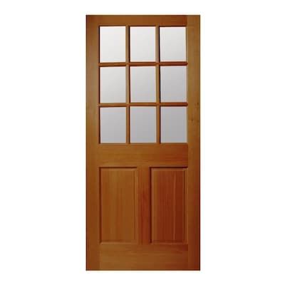 JELD-WEN 36-in x 80-in Wood Half Lite Universal Reversible Unfinished Slab Single Front Door Solid Core in the Front Doors department at Lowes.com Single Front Door, Wooden Door Entrance, Craftsman Door, Wood Entry Doors, Wood Exterior Door, Solid Wood Doors, Solid Core, Door Makeover, Wood Interiors