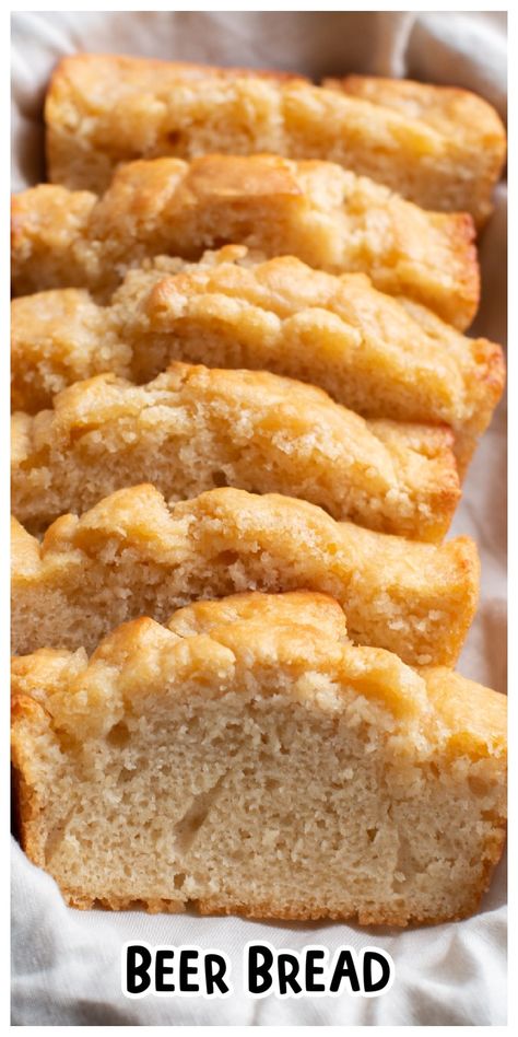 Beer Bread is a delicious four-ingredient batter bread that has a crunchy buttery crust. - Vintage Recipe Tin #beerbread Batter Bread, Oven Baked Bread, Buttermilk Bread, Beer Bread Recipe, Chocolate Sheet Cake, Recipe Tin, Beer Bread, Beer Batter, Retro Recipes