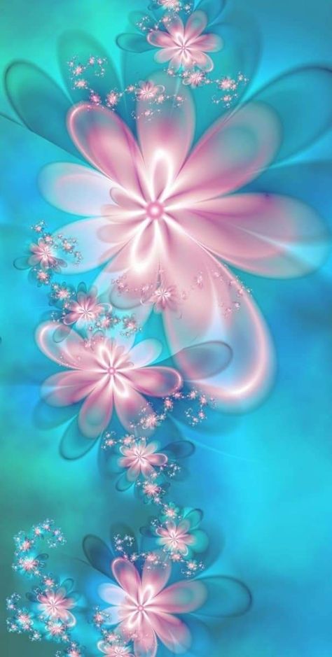 Blue And Pink, Flowers, Pink, Blue