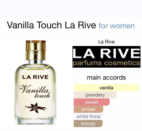 La Rive Vanilla Touch, La Rive Perfume, Facial Benefits, Fragrances Perfume Woman, Vanilla Perfume, Perfume Collection Fragrance, Makeup Tut, La Rive, Perfume Scents