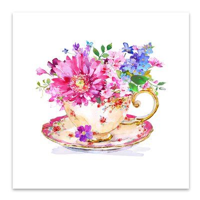 Flowers In A Teacup, Tee Kunst, Tea Cup Art, قلادات متدلية, Cup Art, Vintage Cups, Tea Art, Floral Prints Art, Floral Tea