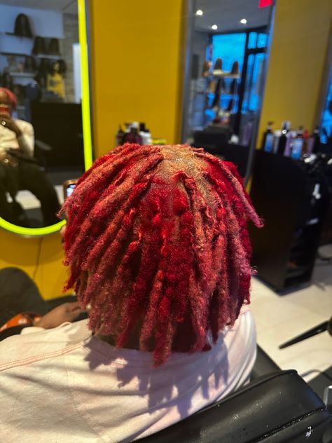 Pink And Red Locs, Red And Blonde Locs, Hairdye Ideas, Locs Maintenance, Tapered Hairstyles, Styles Locs, Pink Locs, Loc Colors, Blonde Locs