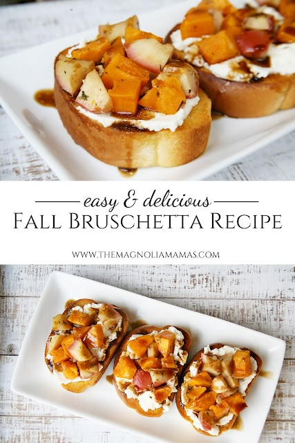 Easy and delicious Fall Bruschetta Recipe. Perfect appetizer to make for Thanksgiving! Fall Bruschetta, Holiday Appetizers Thanksgiving, Fall Recipes Appetizers, Fall Appetizers Easy, Appetizers Thanksgiving, Fall Appetizers, Fall Brunch, Fall Dinner Party, Easy Lunch Ideas