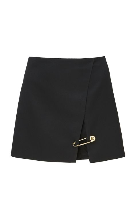 A-Line Wool Mini Skirt by VERSACE for Preorder on Moda Operandi Versace Clothes, Versace Skirt, Wool Mini Skirt, Miniskirt Outfits, Mode Vintage, Stage Outfits, Kpop Fashion, Black Skirt, Look Chic