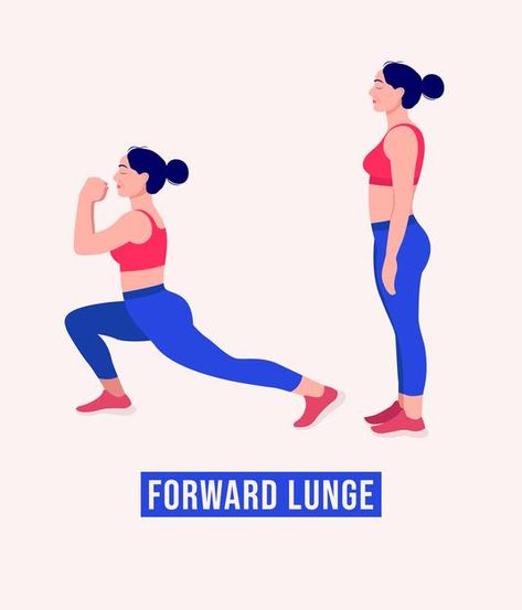 Forward Lunges, Running Illustration, Crescent Lunge, Lunge Workout, Roller Workout, Woman Workout, Foam Roller Exercises, Sports Girl, Side Lunges