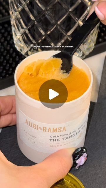 ruby ♡ | nyc foodie on Instagram: "i want all my alcohol as icecream now 🤪

➺ @aubiramsa in flatiron, nyc

☆ old fashioned - $10
☆ tangerine mimosa - $11
☆ highland truffle - $11

i never thought i would enjoy alcohol in my ice cream until i visited @aubiramsa ! the quality here is noticeable and they offer two pint sizes to enjoy. my favorite was the highland truffle which was luscious, sweet and had small bits of dark chocolate crunchies (which i loved!!). i even enjoyed the alcoholic flavors i didnt expect myself to ever get like the old fashioned (which was creamy and sweet). they offer both ice cream and refreshing sorbets so if you’re a cocktail or alcohol lover, i highly recommend a stop by here (only if 21+ ofc)

#icecream #cocktails #bar #oldfashioned #dessert #sorbet #alcohol" Alcohol Infused Ice Cream, Chocolate Crunchies, Cocktails Bar, Icecream Bar, Flat Iron, Mimosa, Truffles, Dark Chocolate, Liquor