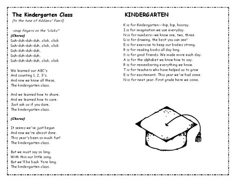 Kindergarten Graduation Ideas Kindergarten Graduation Programs, Kindergarten Graduation Ideas, Preschool Graduation Songs, Kindergarten Graduation Songs, Graduation Preschool, Prek Graduation, Graduation Poems, Kindergarten Graduation Party, Graduation Songs