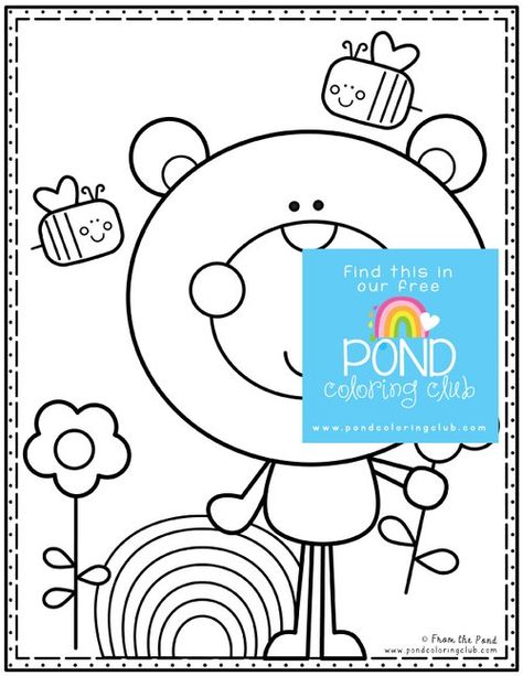 Animals - woodlands & forest — Pond Coloring Club Koala Teddy Bear, Forest Pond, Squirrel Coloring Page, Big Panda, From The Pond, Bear Coloring Pages, Teddy Bear Picnic, Woodland Forest, Big Bear