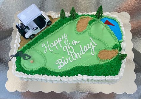 Golf Sheet Cake, Golf Course Cake, Golf Birthday Cake, Sheet Cake Ideas, Golf Themed Cakes, Golf Birthday Cakes, Golf Cake, New Birthday Cake, Dad Birthday Cakes