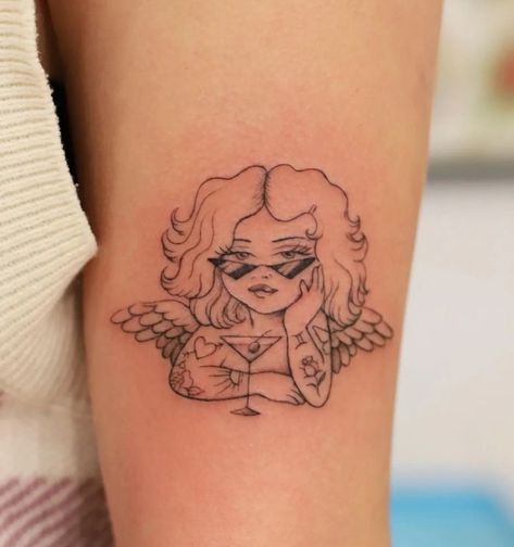 Unique Ankle Tattoos, Nurse Cartoon, Cupid Tattoo, Cherub Tattoo, Pretty Hand Tattoos, Flame Tattoos, Makeup Tattoo, Cute Tattoos For Women, Badass Tattoos