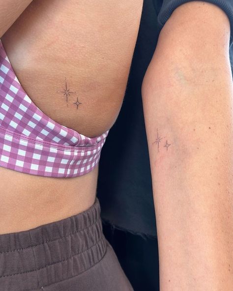 star tattoo • Instagram Upper Rib Tattoo Women, North Star Tattoos, Sparkle Tattoo, Rib Tattoos For Women, Cute Simple Tattoos, Tattoo Instagram, Star Tattoo, Cute Tiny Tattoos, Subtle Tattoos