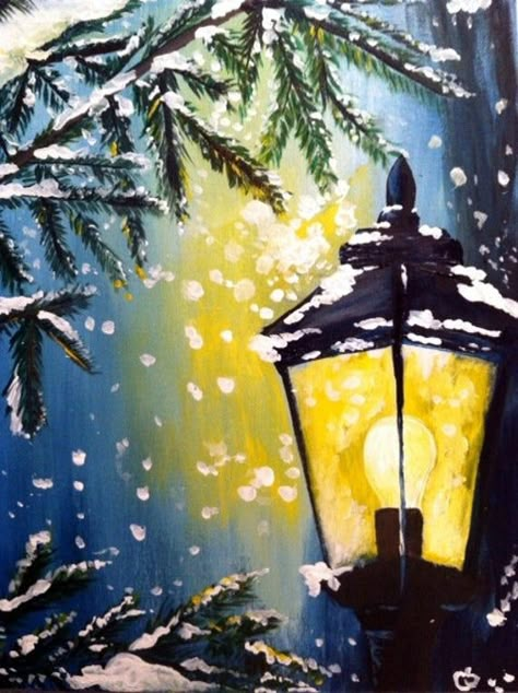 Diy Holiday Painting, Holiday Acrylic Painting Ideas, Family Painting Easy, Art Pastel Ideas, Canvas Painting Ideas Winter, Christmas Sketchbook Ideas, Painting Ideas On Canvas Winter, Christmas Paintings Aesthetic, Summer Themed Paintings