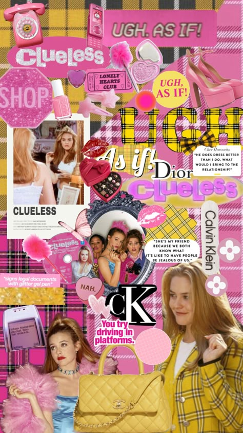 #clueless #preppy #vibes #wallpaper #movies #pink Cher Clueless Aesthetic Wallpaper, Clueless Wallpaper, Wallpaper Movies, Clueless Aesthetic, Clueless Movie, Clueless 1995, Cher Clueless, Pretty Wallpaper Ipad, Movie Collage