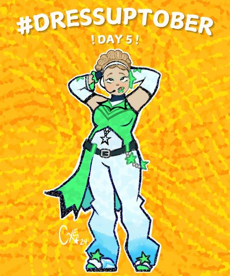 #DressupTober Day 5! 💚⭐️🩵 🌬️Outfit Credits: @unknownspy :) #dressuptober2024 #originalcharacter #oc #inktober2024 #inktober Quick Saves