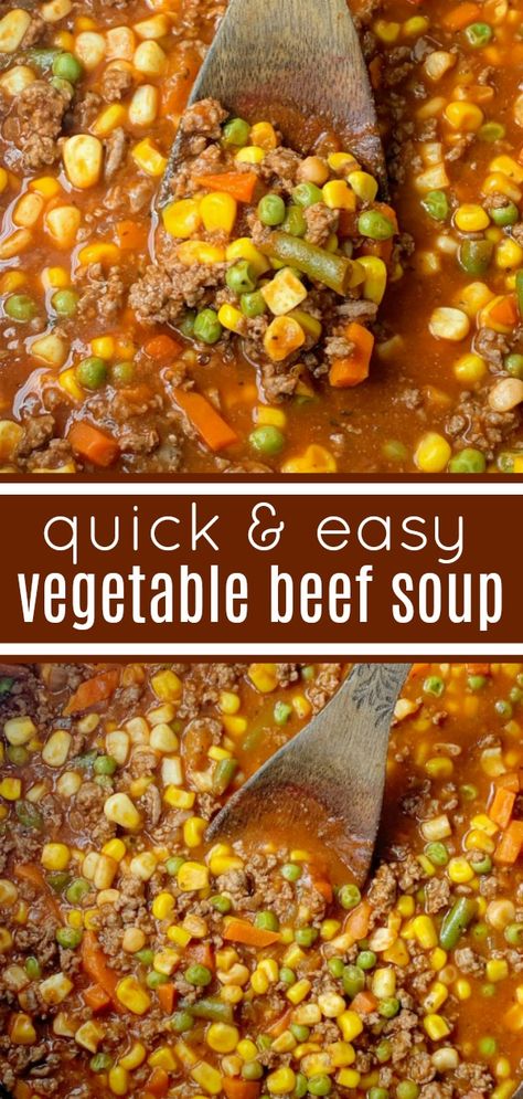 Veg Beef Soup, 30 Minute Soup Recipes, Beef Veggie Soup, Couple Surprise, Beef And Vegetable Soup, Easy Vegetable Beef Soup, Vegetable Soup Crock Pot, Mix Vegetable Recipe, Homemade Vegetable Beef Soup