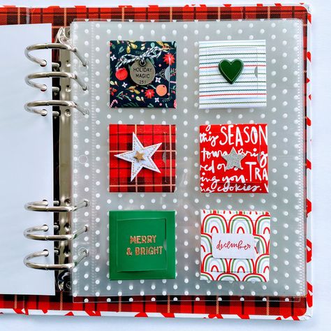 Diy Christmas Planner, December Daily Ideas Inspiration, December Projects, Christmas Mini Albums, Christmas Scrapbook Pages, Christmas Scrapbook Layouts, Christmas Planner, Window Cards, Pocket Cards