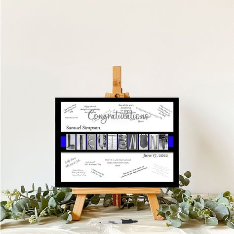 Police Retirement, Police Sergeant, Custom Guest Book, Personalised Guest Book, Vip Club, Guest Book Alternative, Retirement Party, Guest Book Alternatives, Retirement Parties