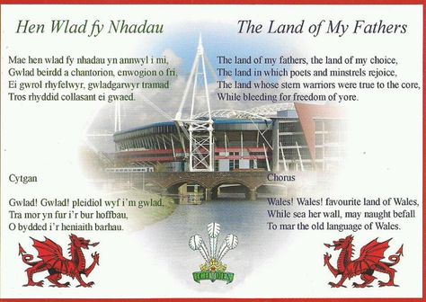 Welsh National Anthem Welsh Music, Welsh National Anthem, Welsh Sayings, Welsh Culture, Welsh Heritage, Welsh Ancestry, Learn Welsh, Celtic Images, Welsh Words