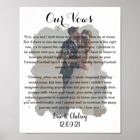 wedding photo vows faded effect poster Printed Vows, Vowel Renewal, Wedding Song Lyrics, Wedding Engagement Gifts, Wedding Posters, Shop Wedding, Newlywed Gifts, Free Birthday Invitations, Free Birthday Invitation Templates