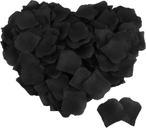 Marry Me Decorations, Black Rose Petals, Rose Petals For Wedding, Silk Rose Petals, Romantic Times, Valentines Decorations, Bottle Wrapping, Artificial Rose, Anniversary Decorations