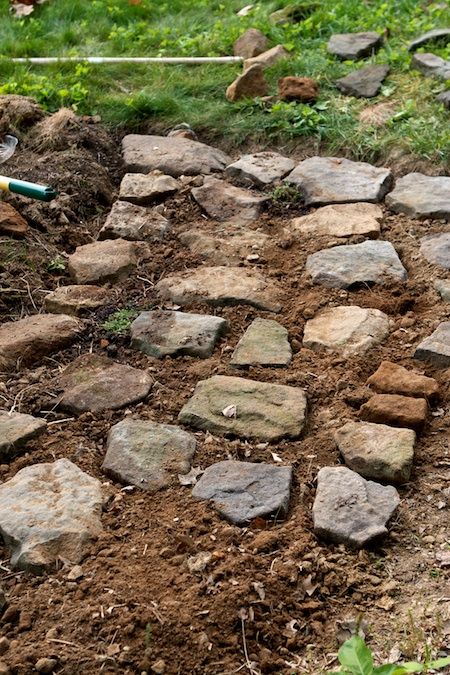 Rock Stepping Stones Pathways, Sandstone Landscaping, Garden With Rocks, Rock Pathways, Landscape Boulders, Rock Landscaping Ideas Backyard, Rock Walkway, Sandstone Patio, Cobblestone Patio