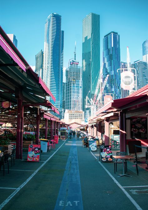 "Queen Victoria Market - Melbourne City Ed. 1 of 25" by Nicole Seal. Paintings for Sale. Bluethumb - Online Art Gallery Melbourne Australia City, Australia City, Melbourne Markets, Travel Singapore, Queen Victoria Market, Melbourne Cafe, Landscape City, Melbourne Art, Melbourne City