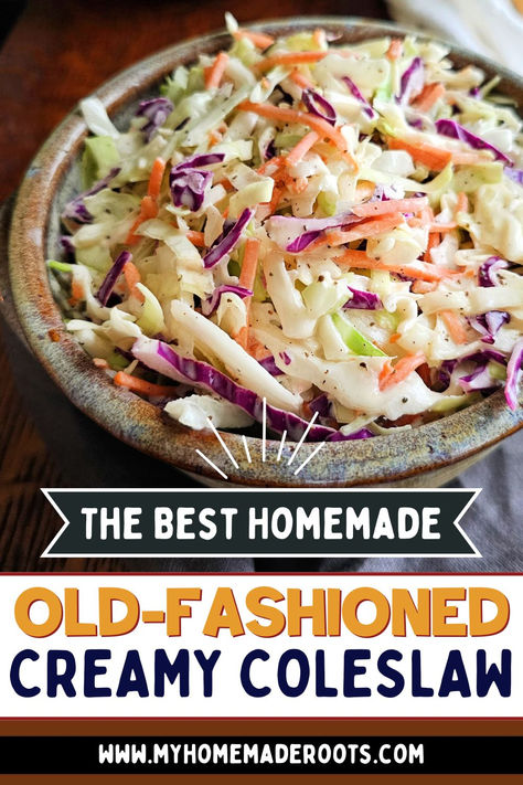 Enjoy the perfect balance of crunch and creaminess with this classic Creamy Coleslaw recipe! Made with fresh cabbage, carrots, and a rich, tangy dressing, it's the ideal side dish for summer barbecues, picnics, and family gatherings. This easy recipe comes together in minutes and can be customized with your favorite add-ins. Elevate your meals with this delicious, homemade coleslaw! #Coleslaw #SideDish #EasyRecipes #Homemade Coleslaw Recipe Homemade, Basic Coleslaw Recipe, Coleslaw Recipe For Bbq Chicken, Dressing For Cole Slaw, Coleslaw Dressing Kfc, Mayo Slaw Coleslaw Recipes, Great Coleslaw Recipe, Creamy Southern Coleslaw Recipe, Southern Cole Slaw Recipe Easy