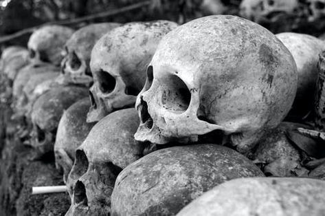 Grey Skulls Piled on Ground Dark Tourism, Rigor Mortis, John Donne, Angel Number Meanings, Shadow Pictures, British Library, High Life, Balinese, Ancient Art