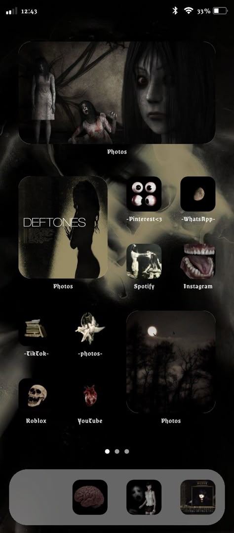 Grunge Phone Theme, Grunge Phone Layout, Sif Dark Souls, Home Lock Screen, Wallpaper Themes, Phone Layouts, Iphone Home Screen Layout, Phone Decor, Iphone App Layout